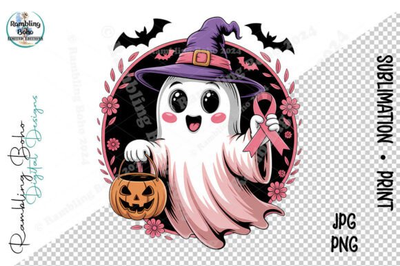 Boujee Pink Trick or Treat Cute Ghost: A Versatile Design for Halloween Lovers and Creative Entrepreneurs