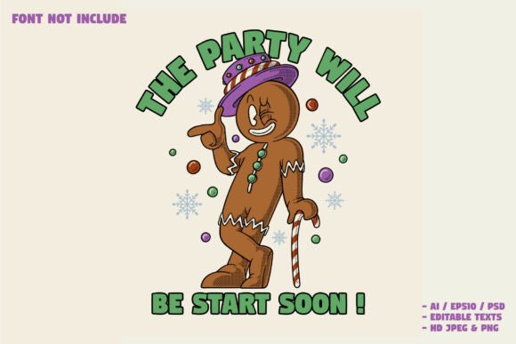 Cartoon Funny Gingerbread Man Party: A Versatile Mascot Logo for Bold Branding