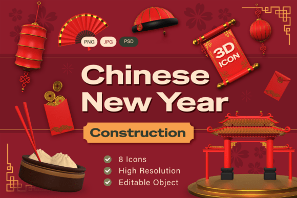 Chinese New Year 3D Icon Pack: A Practical Design Resource for Festive Visuals