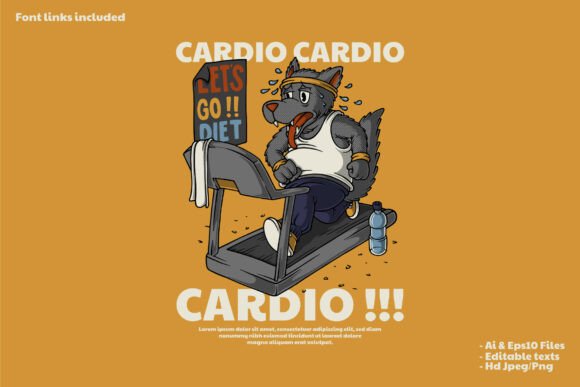 Fat Wolf Mascot Jogging on Treadmill: A Dynamic Identity for Bold Branding