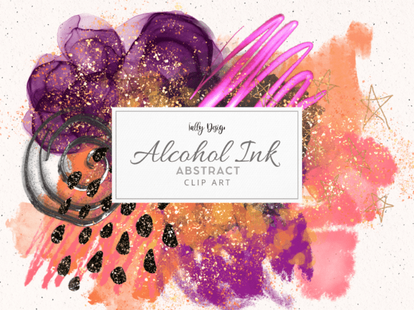 Halloween Shades Alcohol Ink Clip Art: Creative Design Resources for Diverse Projects