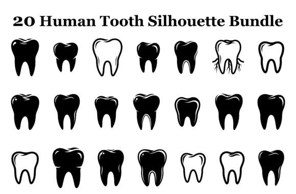 Human Tooth Dental Silhouette: A Versatile Resource for Dental-Themed Creativity