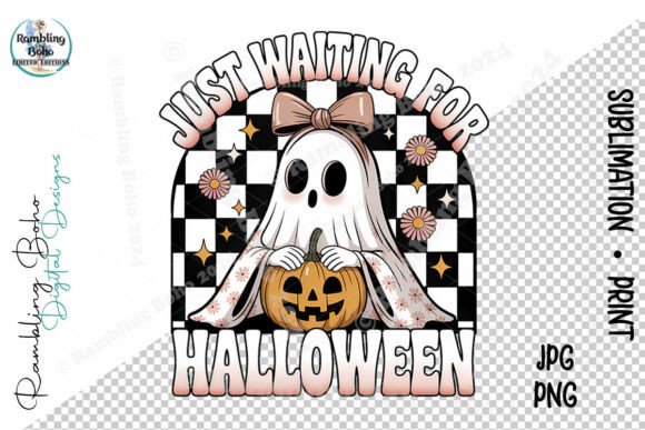 Just Waiting for Halloween Checker Ghost – A Versatile Design for Seasonal Creatives