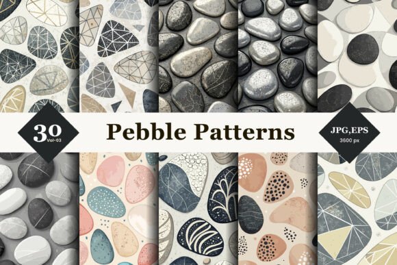 Pebble Seamless Patterns 03: Earthy Elegance for Creative Designers