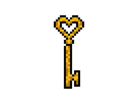 Pixel Art Vintage Key Graphic Vector SVG: Timeless Design for Modern Projects