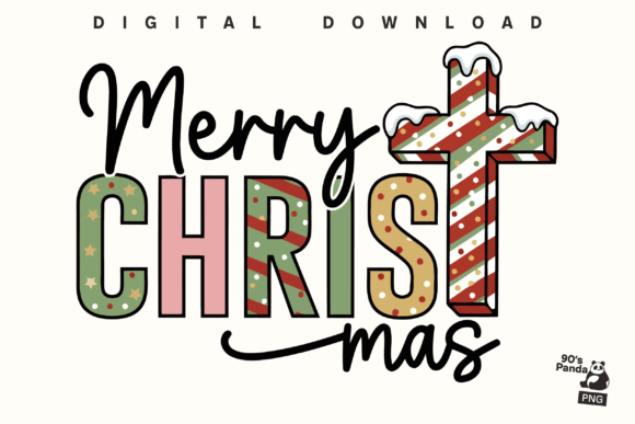 Retro Merry Christmas PNG Design