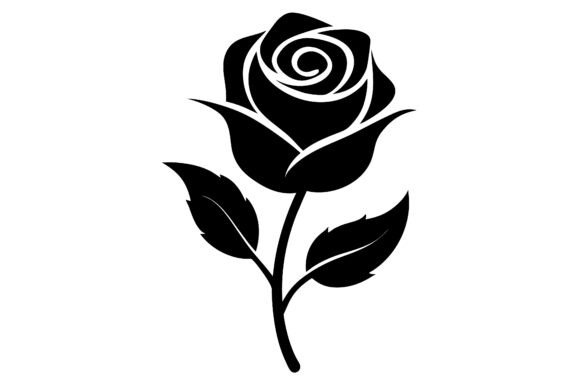 Rose Clip Art Black Silhouette Line Art: A Practical Design Resource for Creatives