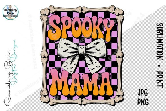Spooky Mama Purple Checkered Frame – A Versatile Design for Print and Digital Projects