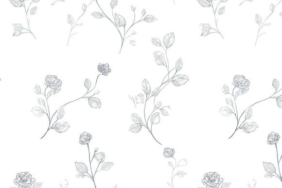Subtle Floral Toile Seamless Pattern 3
