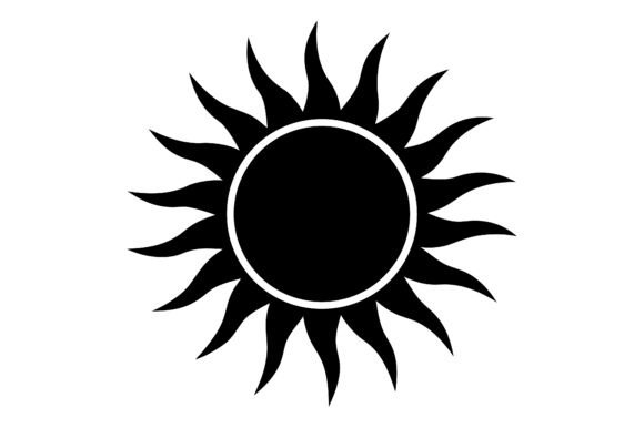 Sun Clip Art Black Silhouette Line Art: A Minimalist Design Essential