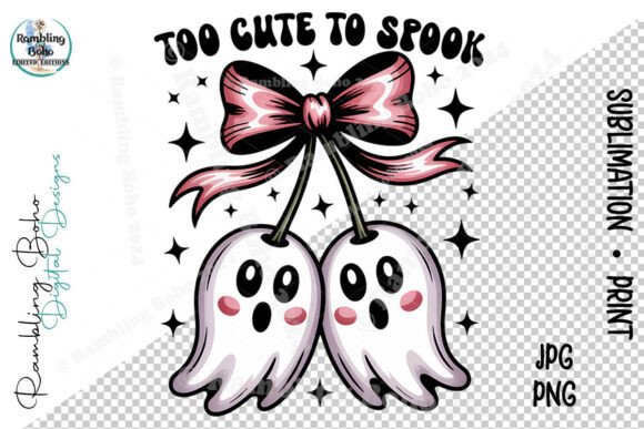 Too Cute to Spook Pink Boujee Ghost Oct – A Playful Design for Versatile Use