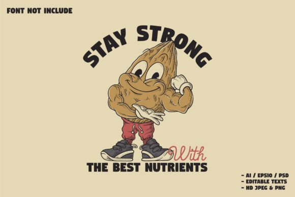 Unleash Your Brand’s Potential with the Retro Muscular Almond Sports Mascot Logo