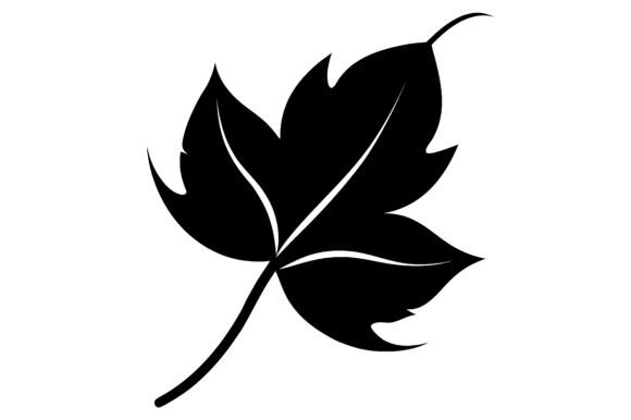 Vine Leaf Clip Art Black Silhouette for Creative Designers