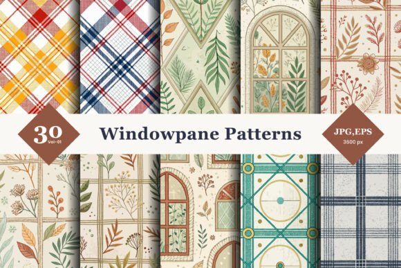 Windowpane Seamless Patterns 01: A Cozy Blend of Vintage and Modern Design